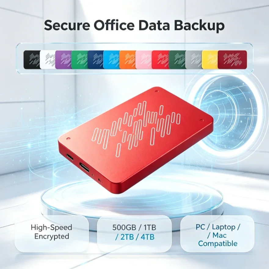 A3-2 Portable External Hard Drive Red High Speed External Storage Disk Compatible with Windows Laptop & Desktop PC