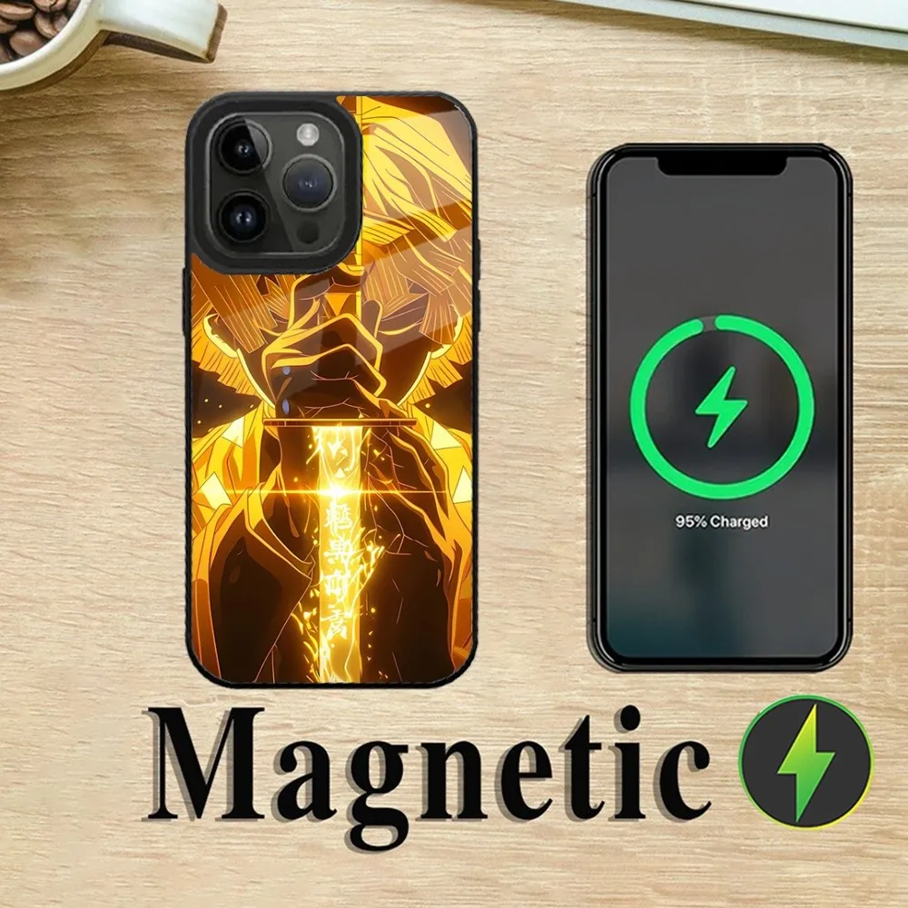 Anime Zenitsu Agatsuma Phone Case For iPhone 16,15,14,13,12,11,Plus,Pro,Max Mini Magsafe Magnetic Wireless Charging