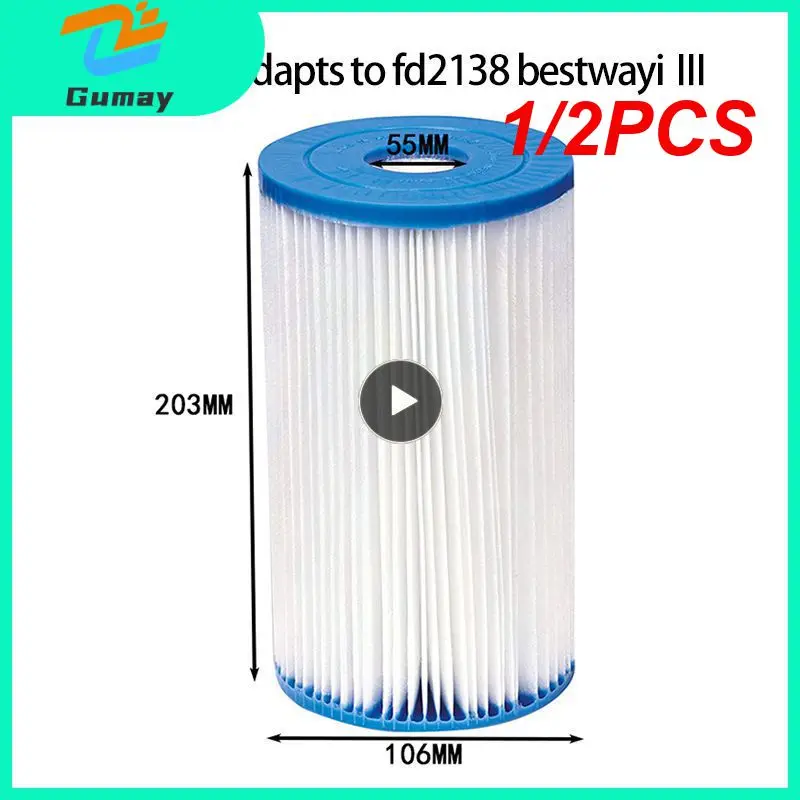 1/2PCS Swimming Pool Filter Replacement Filter Cartridge for Spa Dirt Remover Spare Strainer Element Pool Accessories