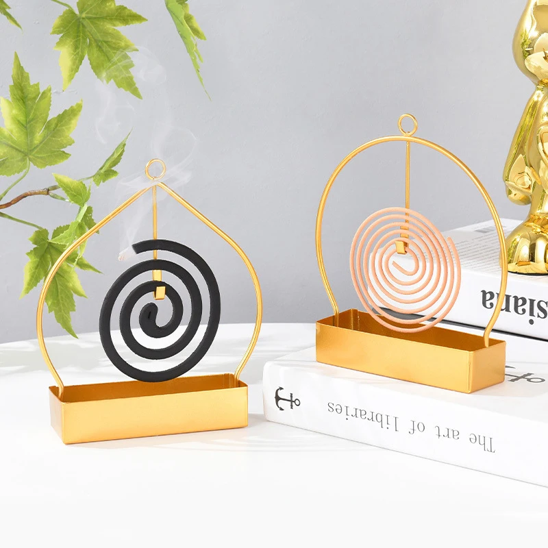 Iron Mosquito Coil Holder Incense Holders Coil Incense Burner Frame Modern Repellent Incense Rack For Household Bedroom Patio