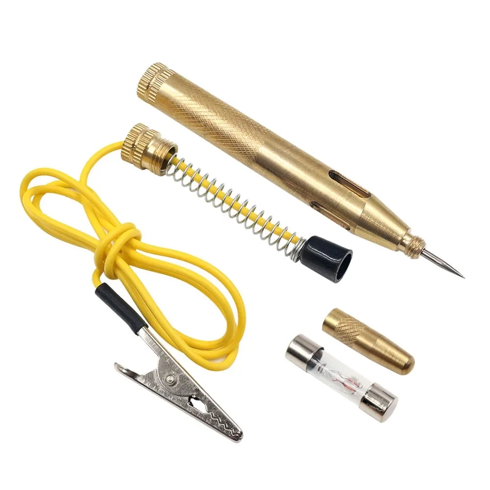 Auto Car Light Circuit Tester Lamp Voltage DC 6V 12V 24V Copper Test Pen Detector Probe Light System Test Probe Lamp Tools