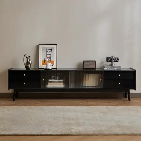 살롱 다리 블랙 TV 스탠드 서랍 장식품, 럭셔리 파티션, TV 캐비닛 디스플레이, 현대 Muebles Para El Hogar 호텔 가구