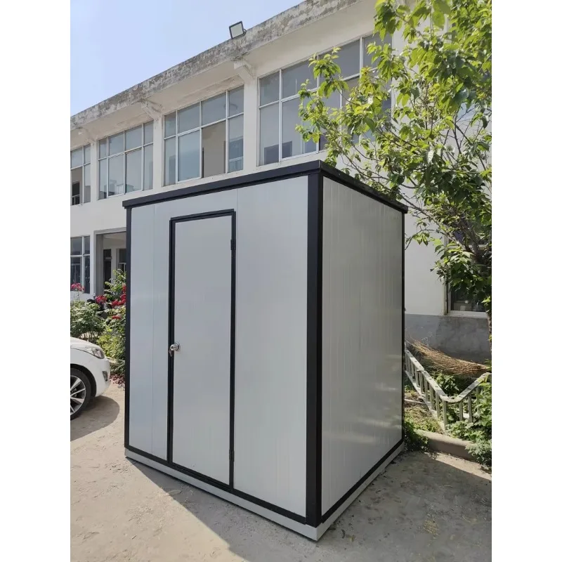 Outdoor prefabricated bathroom unit with convenient outdoor shower enclosure