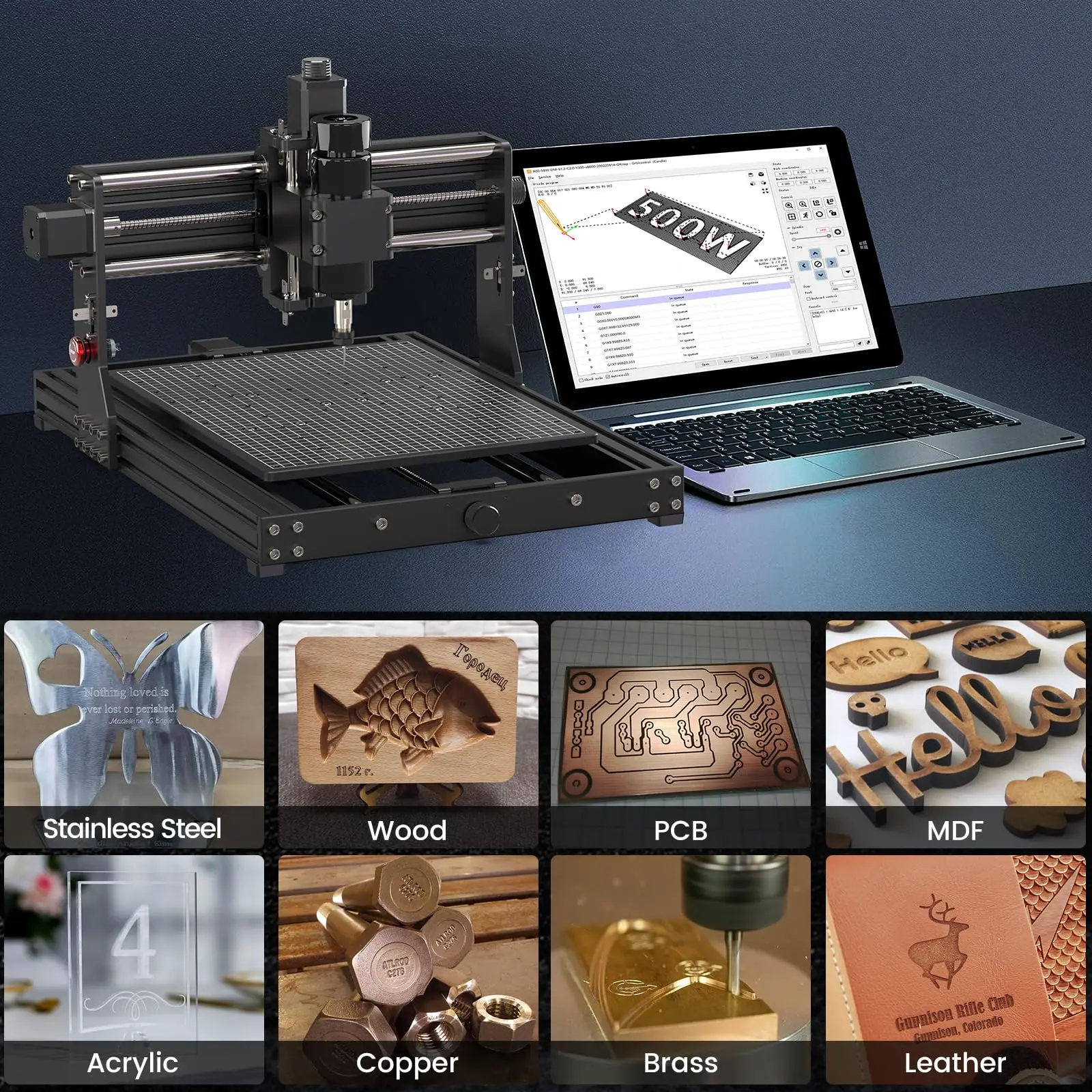 CNC4030 PRO 루터 우드 라우터, 500W 스핀들, 금속 조각 아크릴 PVC PCB 플라스틱 목재용