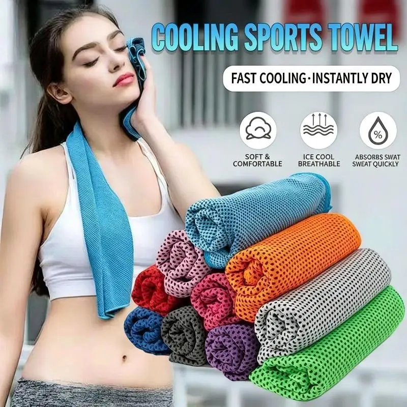Cooling Towel Soft Microfiber Quick Drying Breathable Anti Sunstroke for Camping Hiking Outdoor Use 1Pcs