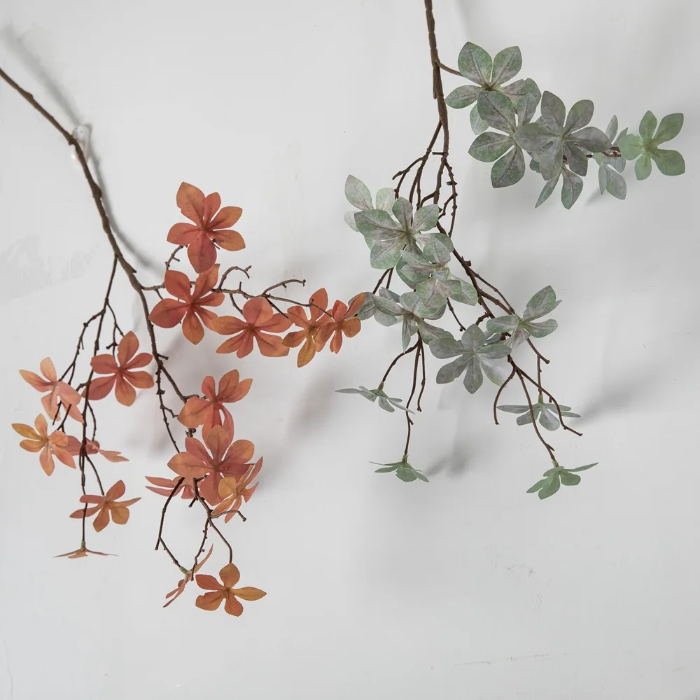 Artificial Plants Hawaiian Golden Dragon Leaf Simulation Flower Home Living Room Table Center Decor Wedding Layout Flowers