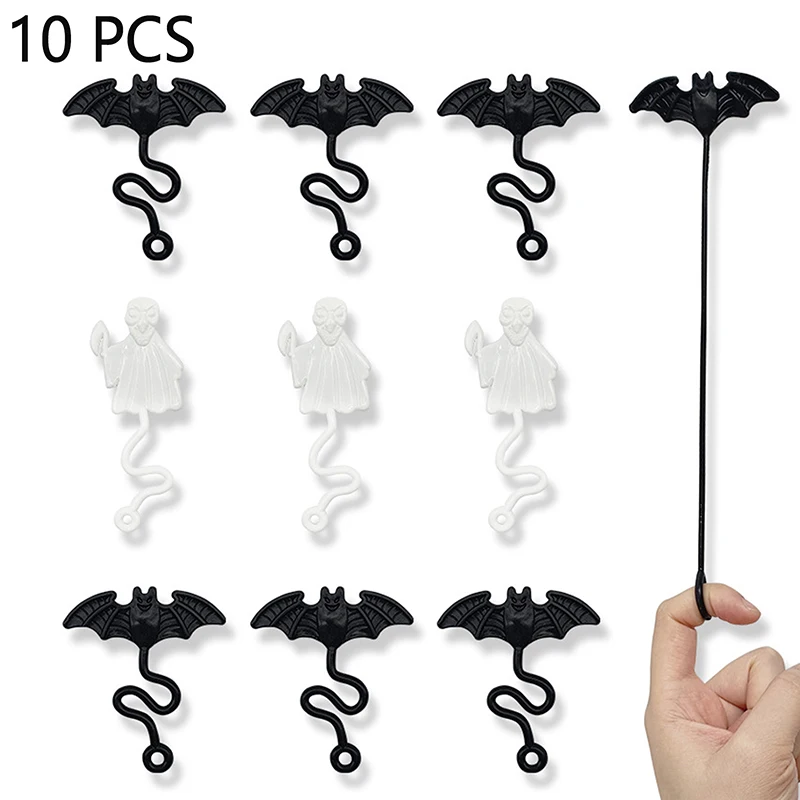 10Pcs Elastic Death Bat Halloween Trick Climbing Wall Stress Relieving Toy Kids Novelty Gift Kids Funny Toy