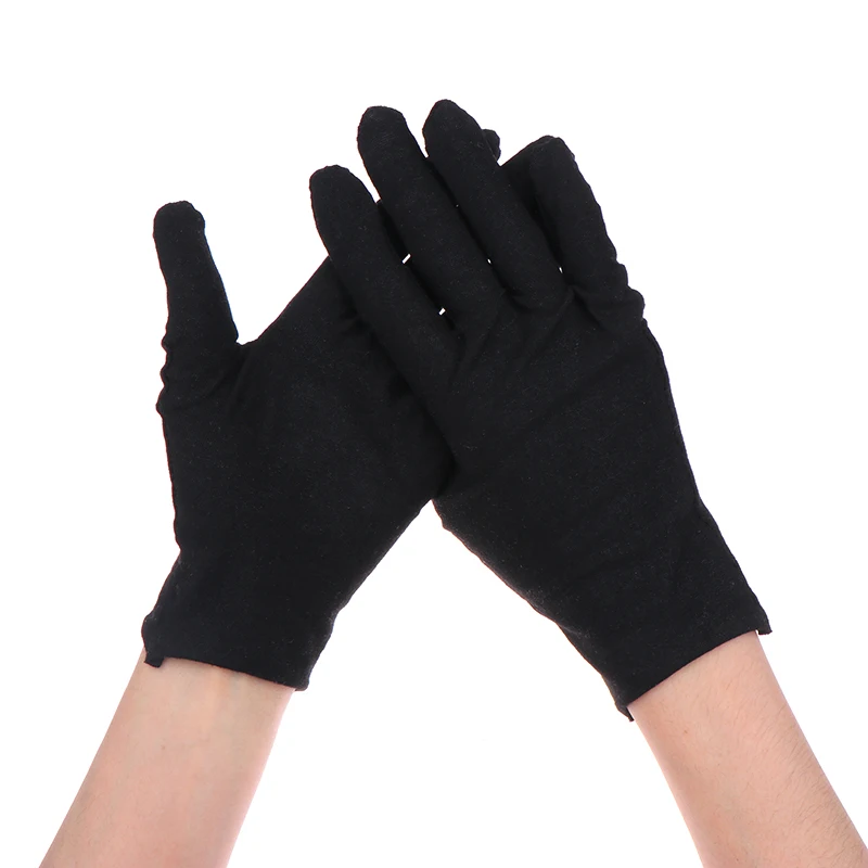 1pair Practical Jewelry Gloves Wrist Length Gloves Black Gloves Work For Protection Coin Inspection Gloves For Fetching Jewels