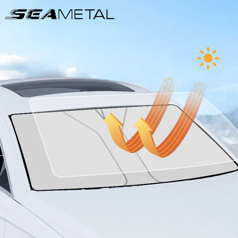 SEAMETAL Car Front Sunshades Foldable Windshield Sun Blocker Universal Fit for Car,Truck,SUV