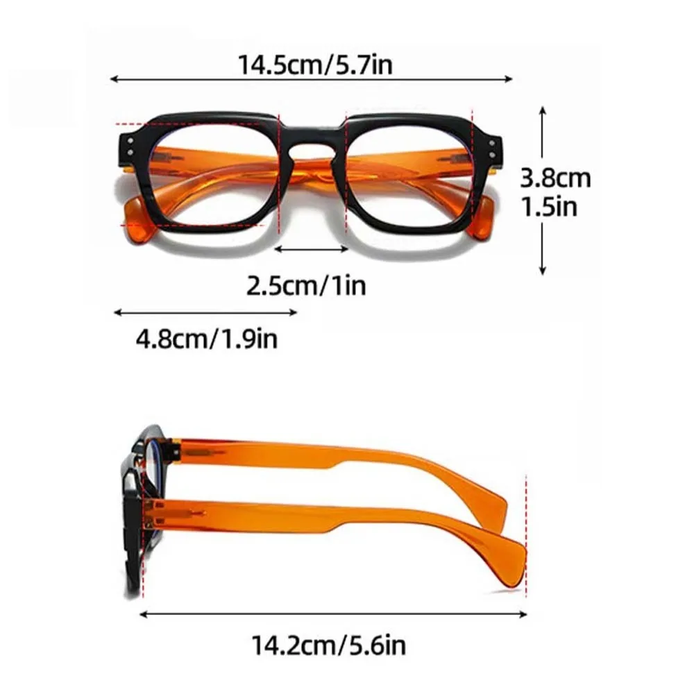 نظارات قراءة مصنوعة من خليط معدني لكبار السن، إكسسوار أزياء للجنسين، نظارات طويلة النظر من الراتنج المزخرف المضاد للأشعة الزرقاء في الهواء الطلق