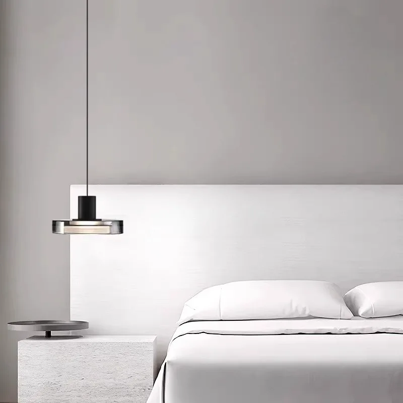 Italian Minimalist Headboard, Modern Minimalist, Full Spectrum, Creative Glass, Living Room, Dining Bar, Bedroom Lamp