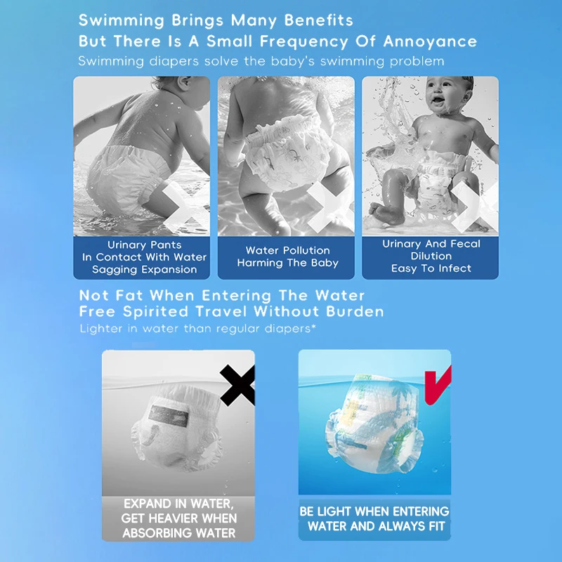 Pañal de natación impermeable para bebé, traje de baño desechable, pantalones extraíbles de 0 a 3 años, pantalones acuáticos para niño, bañadores para bebé
