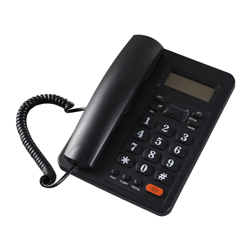 F3MA Corded Phone CallerID Desk Fixed Telephone Large LCD Screen Number Storage Keys