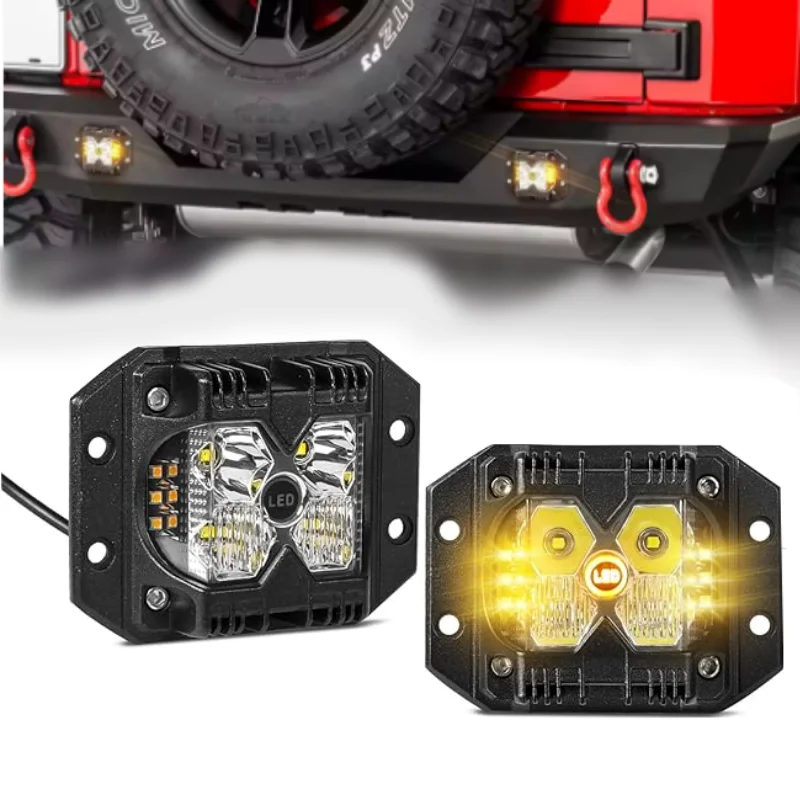 

Car 3 inch LED Light Retrofit Three-sided Lighting LED Work Light 12V 6500K Spotlight For Motorcycle Off-road Vehicle Headlight