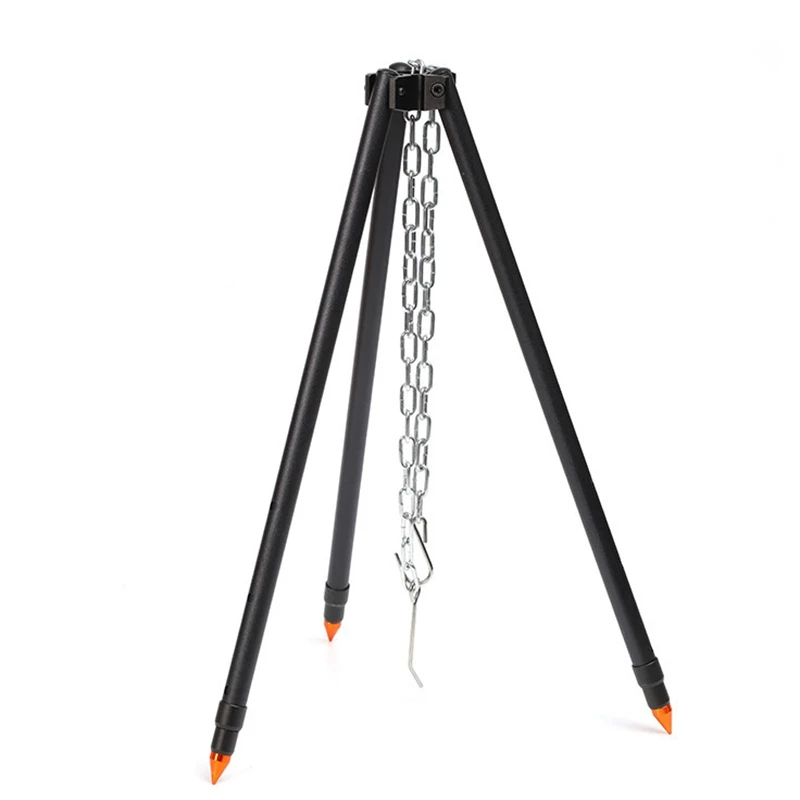 Camping Tripod Fire Hanging Pot Outdoor Campfire Cookware Picnic Grill Collapsible Cooking Tripod Outdoor Party BBQ