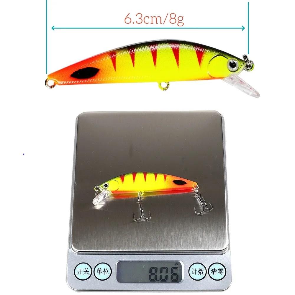 2026 غرق أسماك الصيد السحر 63 مللي متر 8 جرام Jerkbaits Wobblers الطعوم الصلبة ل Panfish سمك السلور Walleye Ima Sukari 63HS Pesca معالجة