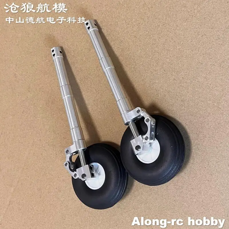 Train d'atterrissage à genoux à amortissement principal D4 ou D5, hauteur 101 --- 201mm, trou avec roue en PU de 62mm pour modèle de bricolage de 3 à 6kg, pièces d'avion RC EDF