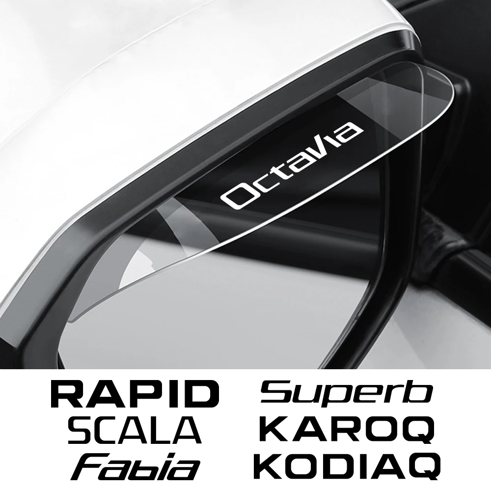 

2PCS Car Rainproof Eyebrow Car Accessories For Skoda Octavia Fabia Rapid Superb Kodiaq Scala Karoq Citigo Kamiq Roomster Enyaq