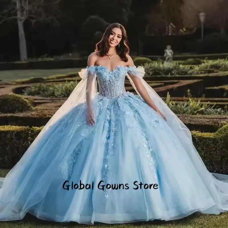 

Голубое бальное платье Quinceanera платья Золушка Vestidos De 15 Anos XV кружевное платье принцессы на день рождения по индивидуальному заказу
