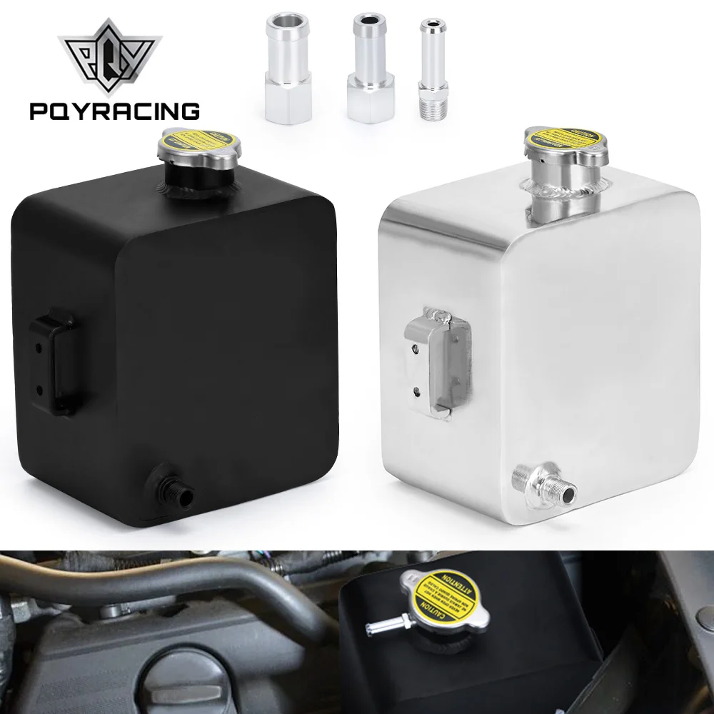 PQY - 2L Litre Polished Alloy Header Expansion Water Tank & Cap WATER HEADER TANK Coolant Overflow Tank Reservoir Kit PQY-TK24