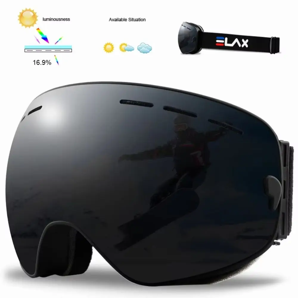 Double Layers Ski Goggles Electroplating Lens Anti-Fog Snowmobile Eyewear Soft Adjustable Snowboard Skiing Glasses Men Woman