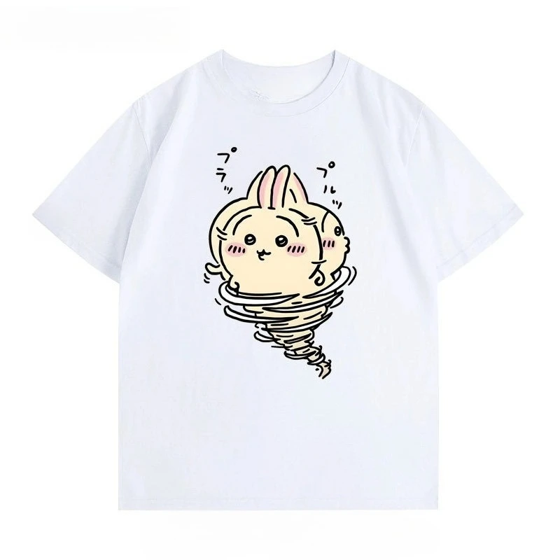 Chiikawa Cute Kawaii Anime Starry Tee Men's Women's Black Retro Cool Graphic Art Print Oversized Short Sleeve Streetwear Top
