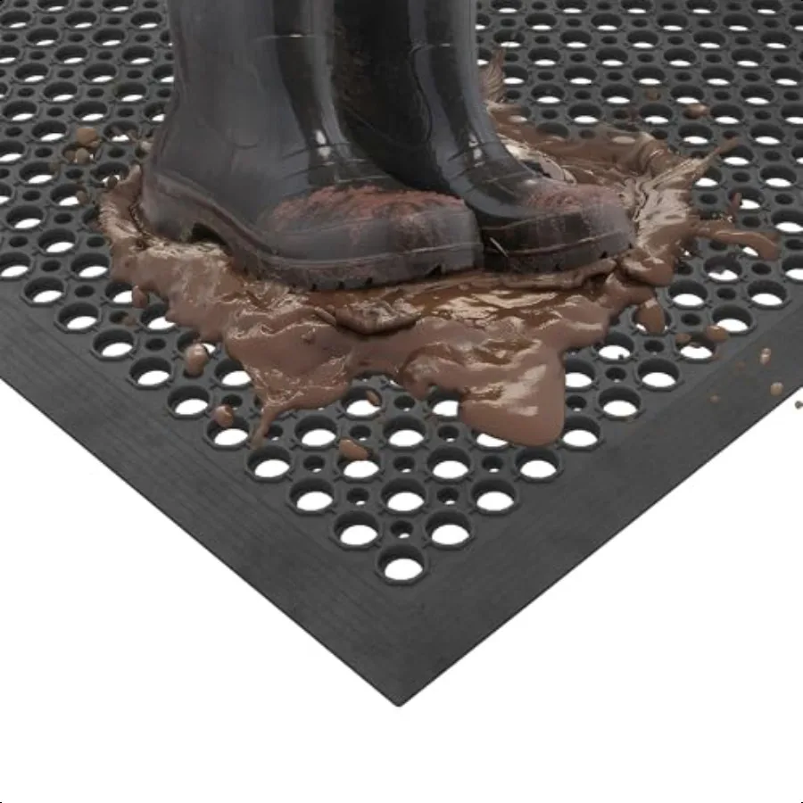 Heavy Duty Rubber Floor Mat NonSlip Waterproof Easy to Clean AntiFatigue Mat for Commercial Kitchens Restaurants Workshops Oil