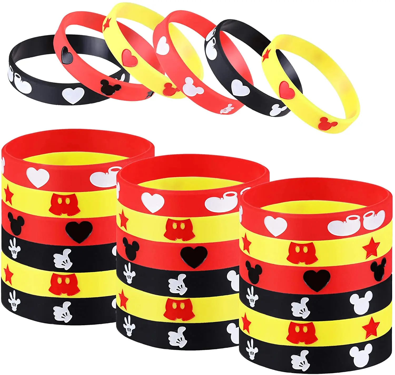 10Pcs Mickey Mouse Party Small Gift Kid Silicone Bracelet for Birthday Party Minnie Gifts for Guests Kids Favor Decor Supplies