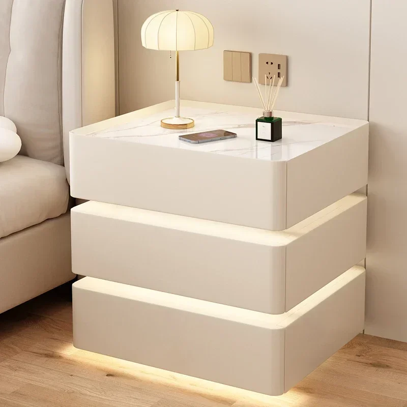 Coffee Mesas Narrow Table White Dresser Bedside Nightstands Chest Drawers Low 3-tier Drawer Tables Living Room Mesa