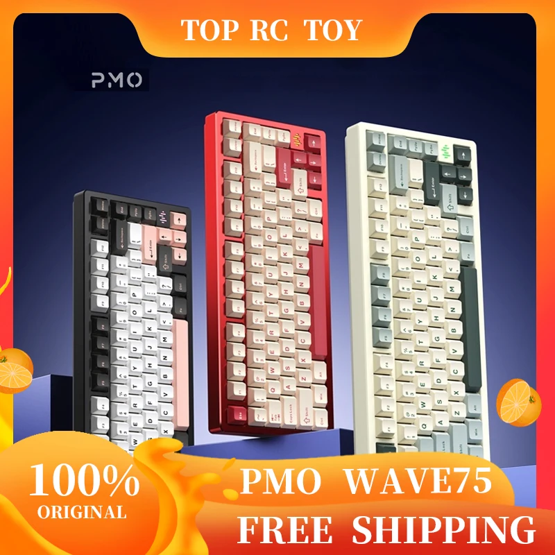 

PMO WAVE75 Mechanical Gamer Keyboards 3Mode USB/2.4G/Bluetooth Wireless Keyboard RGB Customize CNC Esports Gaming Keyboard Gifts