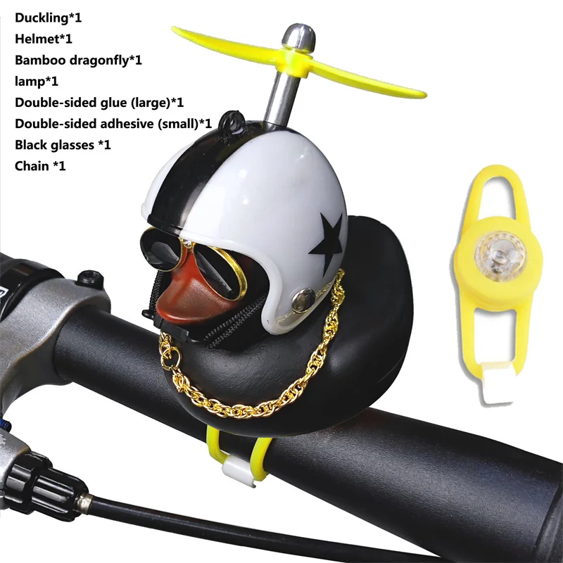 New Bike Interior Small Yellow Duck Bicycle Airscrew Helmet Duck Ducky Bicycle Wind Motor Riding Cycling Ornament