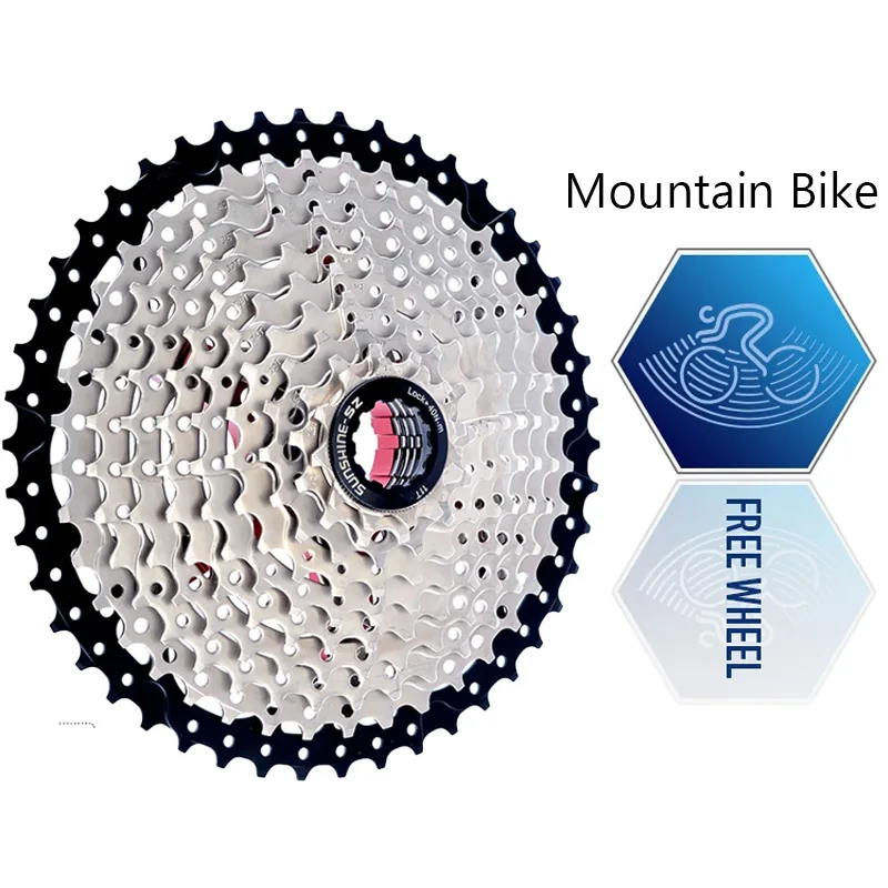 SUNSHINE 10 speed cassette MTB Bicycle Freewheel 10v Sprocket for SRAM/SHIMANO/SENSAH HG Compatible with 8-12s Mountain bikes