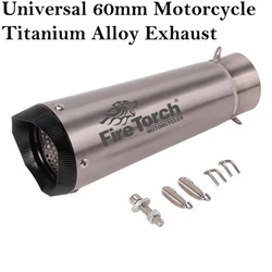 Titanium Alloy Universal 60mm Motorcycle GP Racing Tail Exhaust Pipe Escape  Muffler On DB Killer