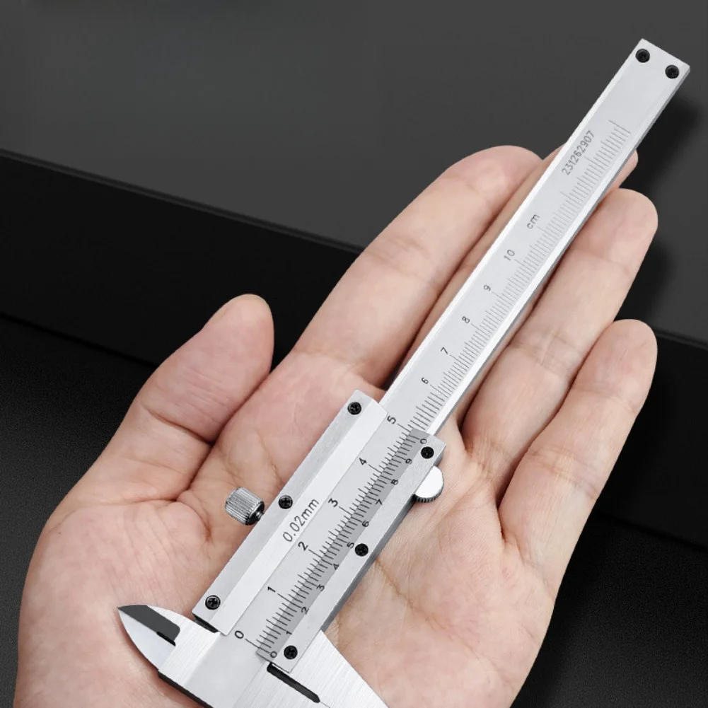0.02mm Accuracy Vernier Caliper High Carbon Steel Caliper 0-100mm Clear-Etching Measuring Tool For Woodworking Electronic