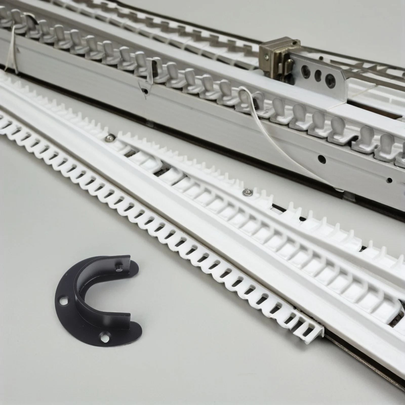 

4Pcs Stainless Steel Wall Mount Curtain Rod Brackets Heavy Duty Black Finish for Shower Closet Kitchen Cabinet Support