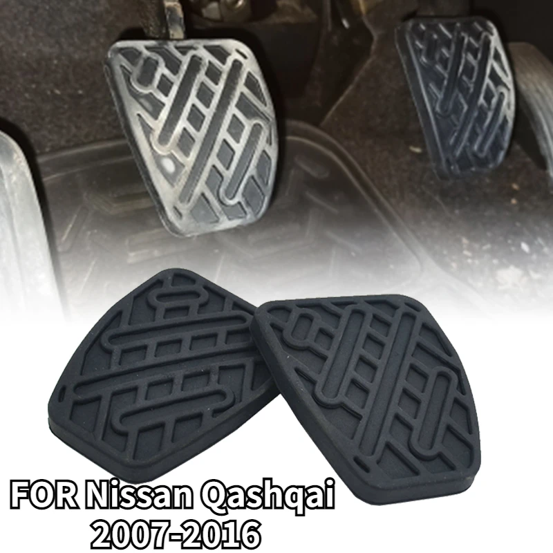 

2Pcs Universal Car Accessories Black Rubber Brake Clutch Pedal Pad Covers For Nissan Qashqai 2007 2008 2009 2010 2011 2012-2016