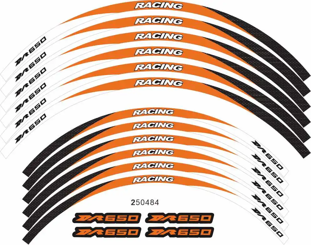 Motorcycle tire inner ring reflective stripe stickers multicolor waterproof decals for SUZUKI DR 650S DR 650SE DR 650SER DR650R