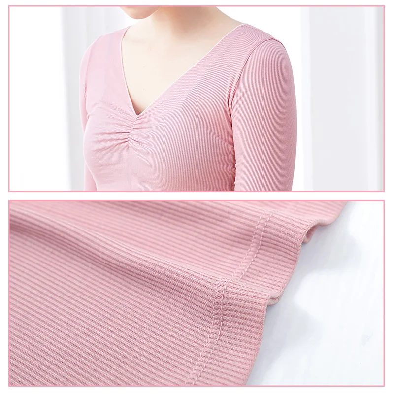 Women Knitted Dance Tops V Neck Knitted Sweater Long Sleeve Blouse Ballet Dance Shirts Adults Girl Ballet Training Costumes