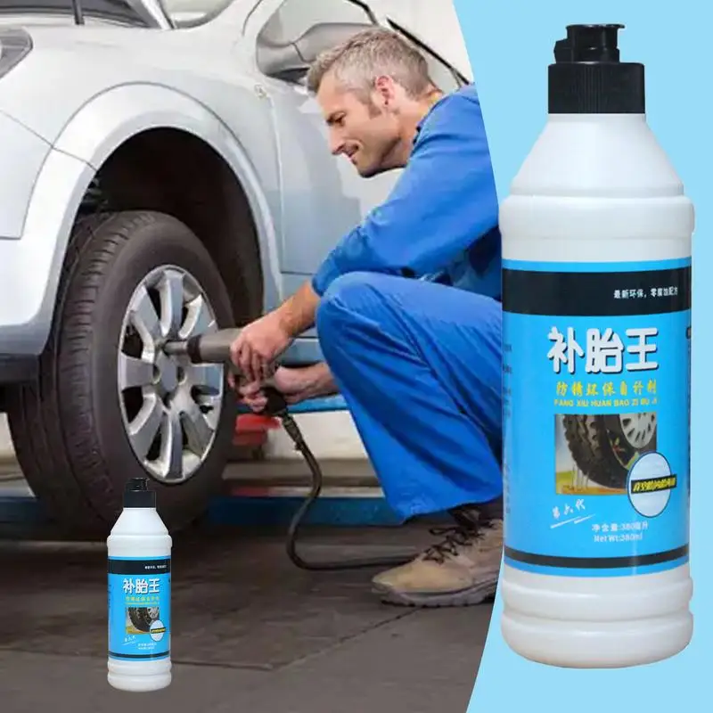 Tire Puncture Repair Sealant 380 ML Tubeless Tube Puncture Repair Sealant Long Lasting Eco-friendly Efficient Tyre Sealant For