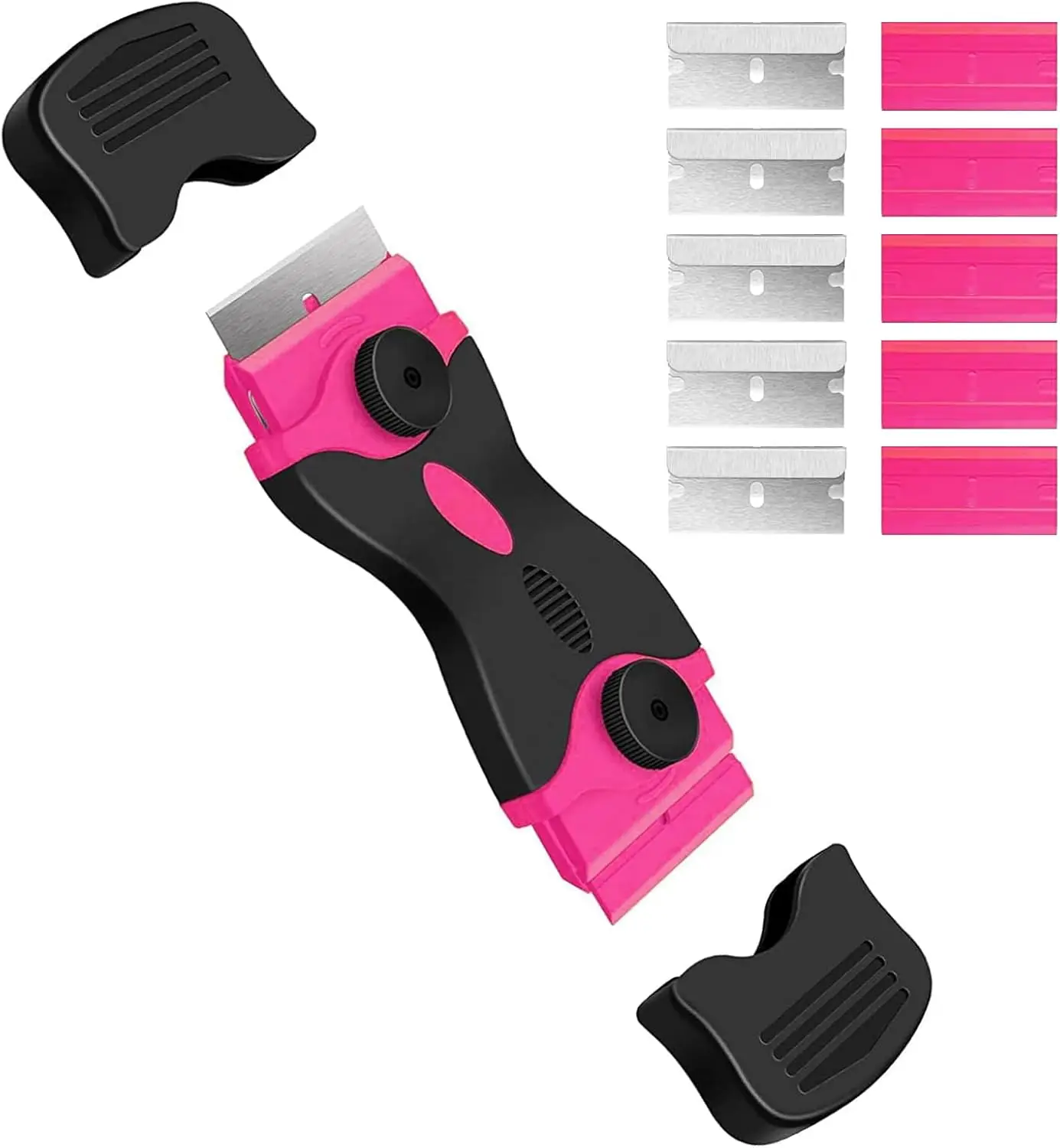 

Double Edged Razor Blade Scraper with 10 Blades, Paint Remover for Glass, Decals, Stickers, Labels
