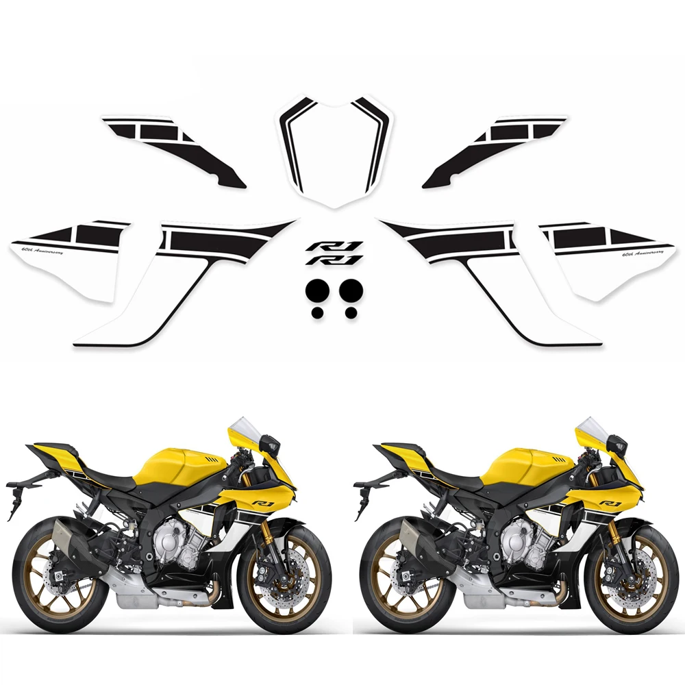 For Yamaha YZF-R1 YZF R1 2015-2016-2027-2019 Motorcycle Parts Fairing Sticker Full Vehicle Reflective Waterproof Sticker Kit