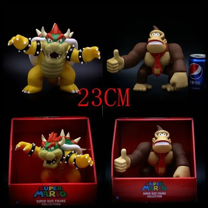 Genuine Super Mario 9inch 23cm Action Luigi Yoshi Donkey Kong Wario PVC Toy Figure Collectible Decorate Model Doll Toys NO Box