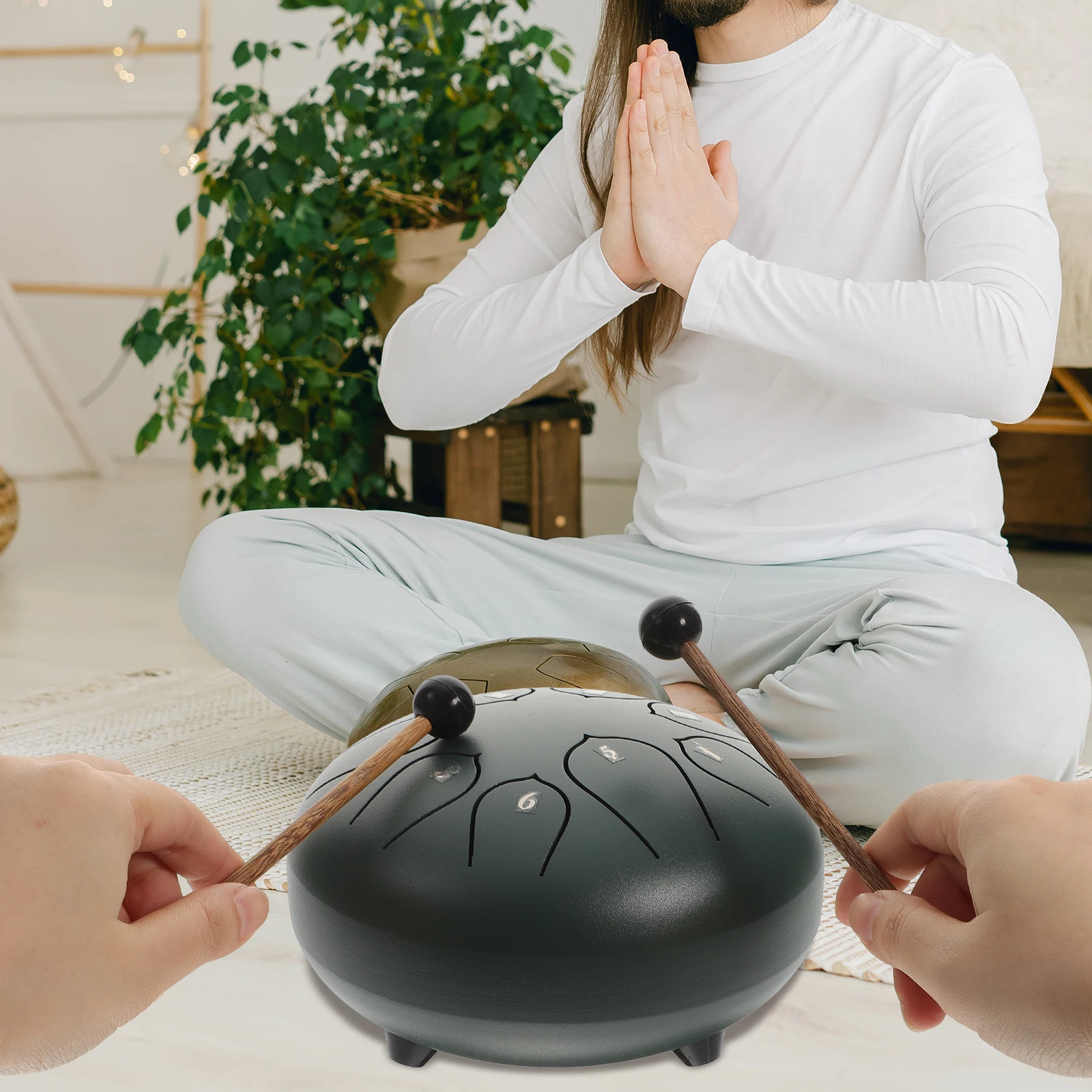 

6 Inch Ethereal Drum Portable Metal Percussion Tongue Kit Beginner H Gifts Durable Material Premium Quality Craftsmanship