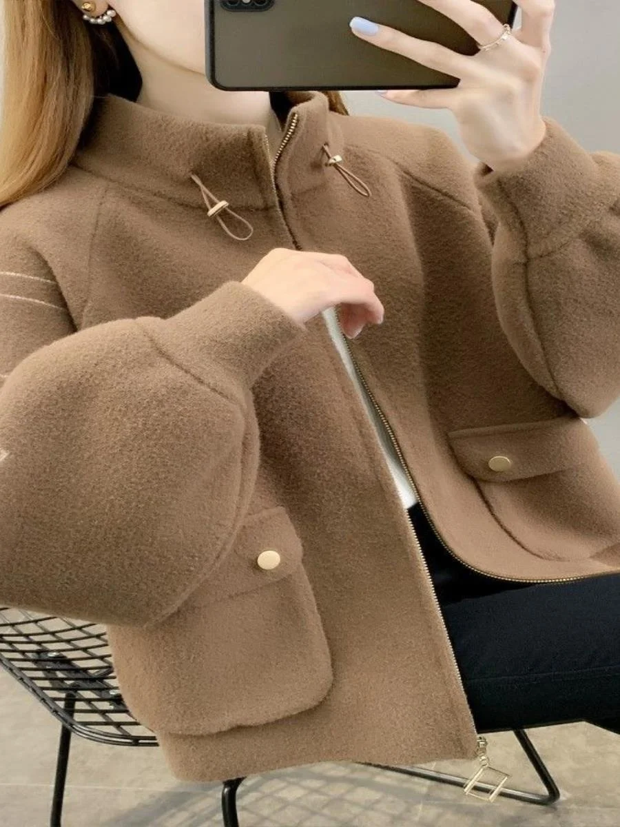 

Faionable ort Women's Jaet 2025 Spring Autumn Large Size Loose Woolen Cardigan Coat Soft Comfortable Artificial