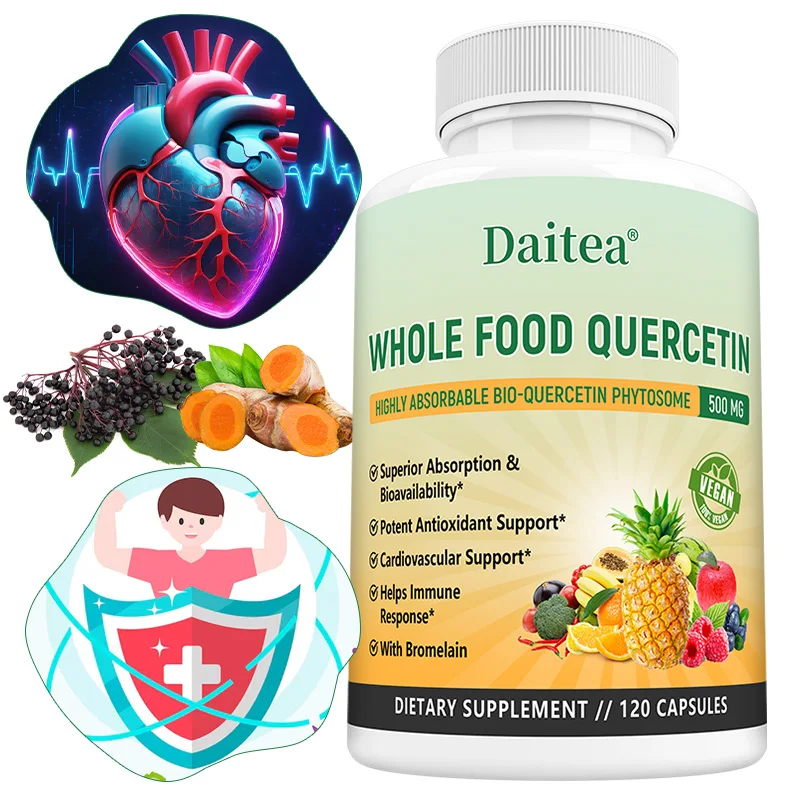 Quercetin Bromelain Supplement - Supports Immune Health and Energy, Antioxidant, Promotes Skin Health, Non-GMO, Gluten-Free