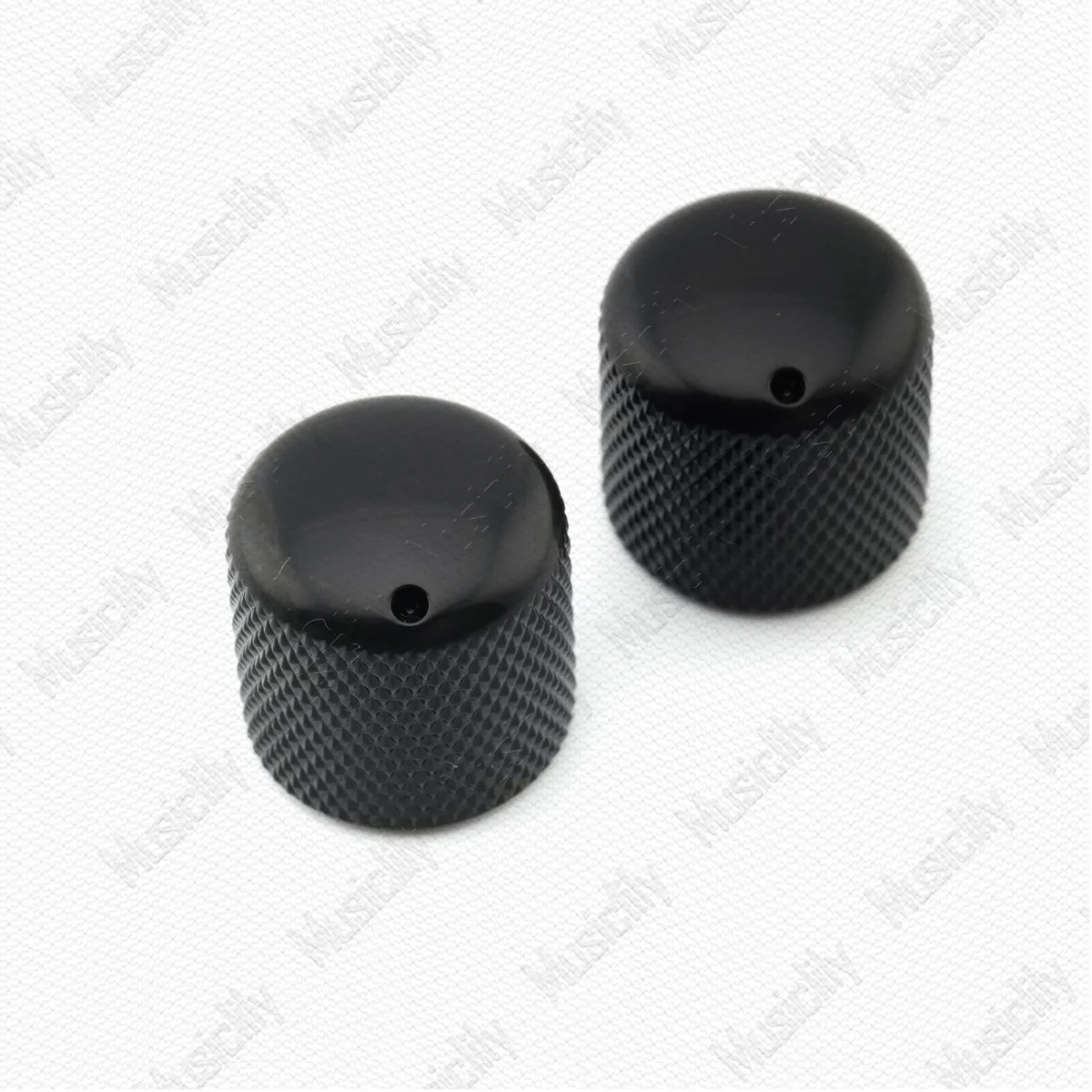 Black Dome Metal Guitar Bass Knobs 18T 24T Spline Potentiometer Volume Tone Control Knob with Set Screw Indicator