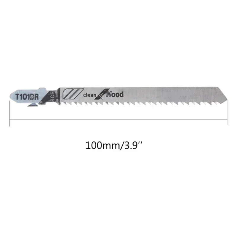 5pcs Workshop Jig Saw Blades HCS 101BR T-Shank Jigsaw Blades 100mm 4inch For Softwood Fiberboard Chipboard Wood Cutting