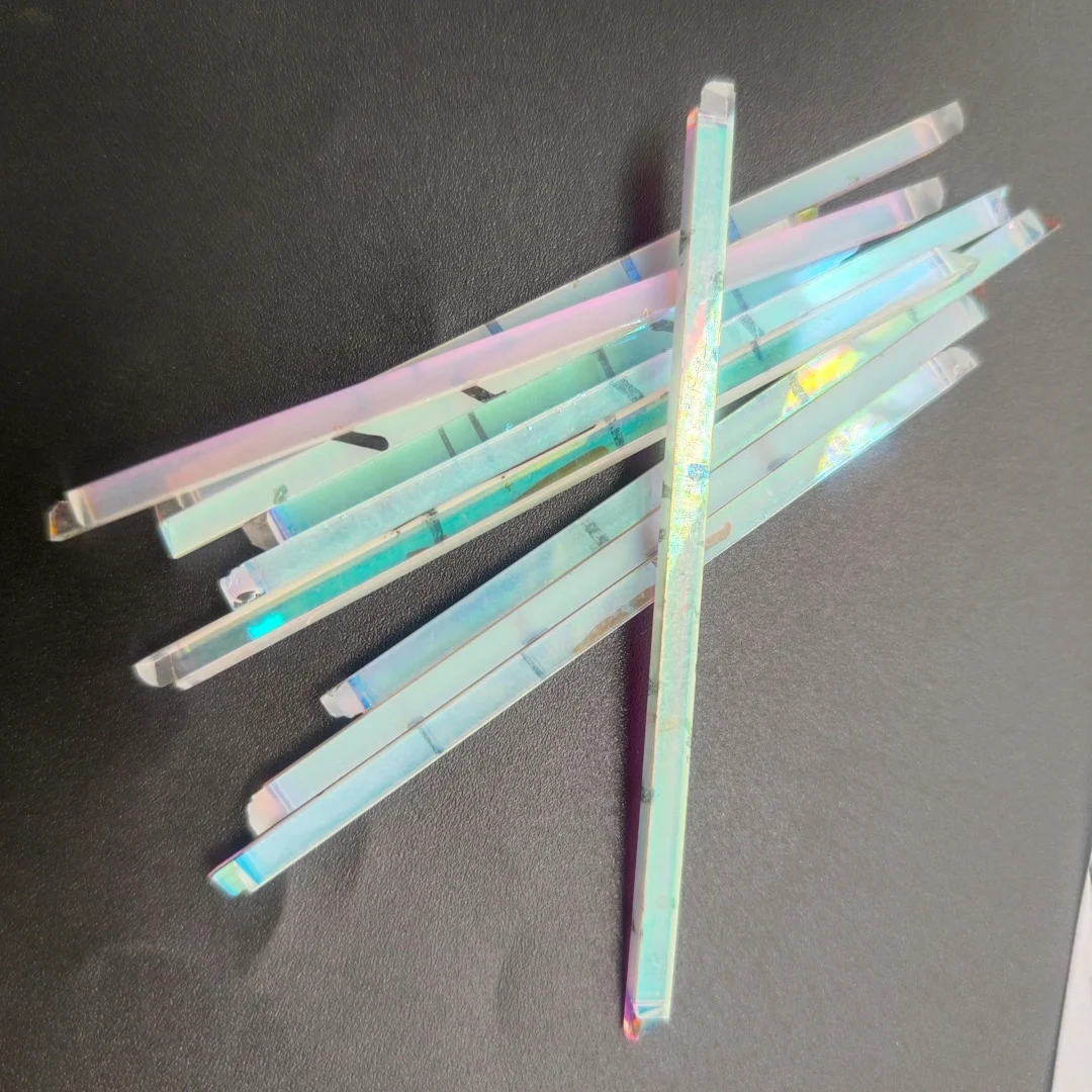 10PCS Defective RGB Combiner Strip Prism Rainbow Crafts Decorative Prism Optical Glass