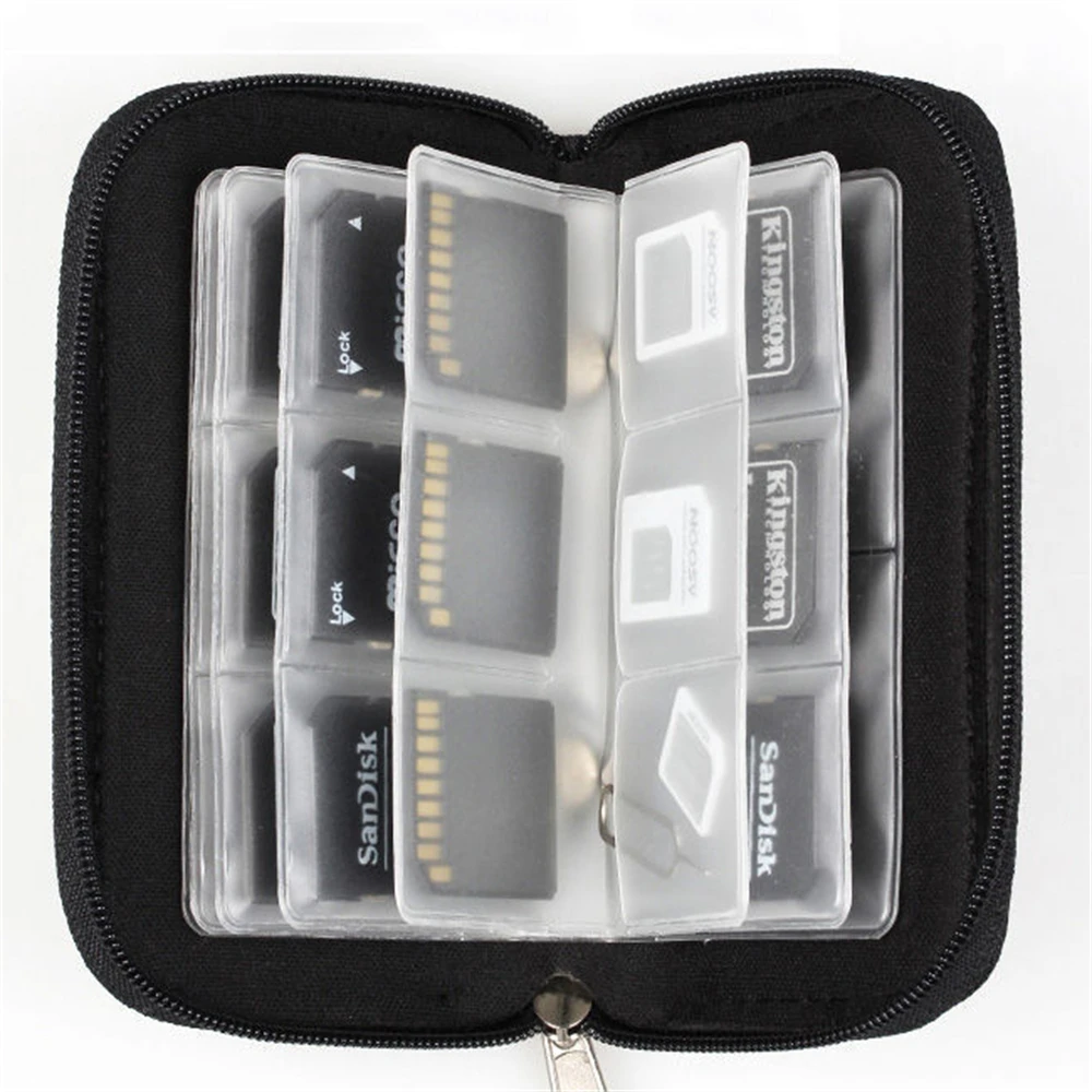 1pc Portable Multifun PVC Camera Card Storage Bag Safely Store Switch Storage Card Storage Bag with Zipper Bag