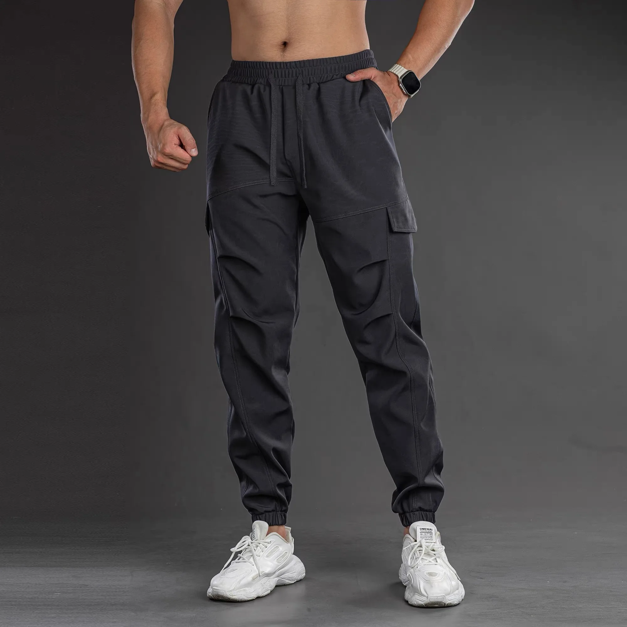 

Loose Fit Men's Spor Casual Trousers Autumn 2025 Multi-ket Simple Daily Workwear Straight Leg Polyester Fiber Breathable